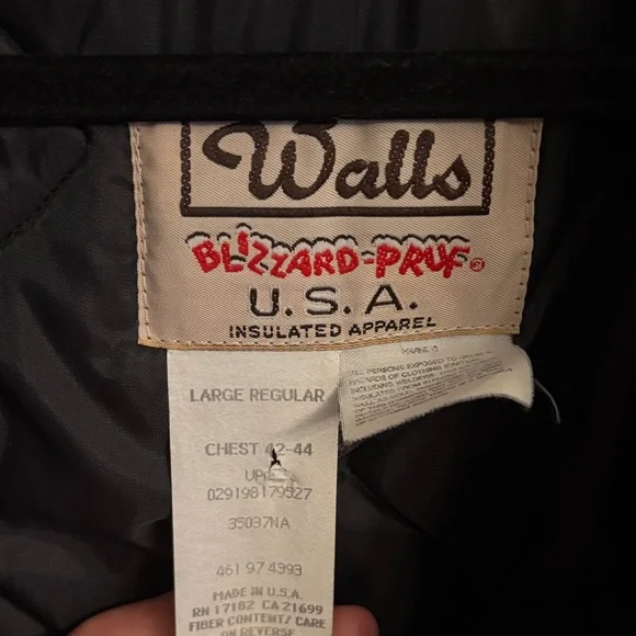 Walls Blizzard-Pruf U.S.A insulated apparel Navy Bomber Jacket Vintage - Picture 2 of 10